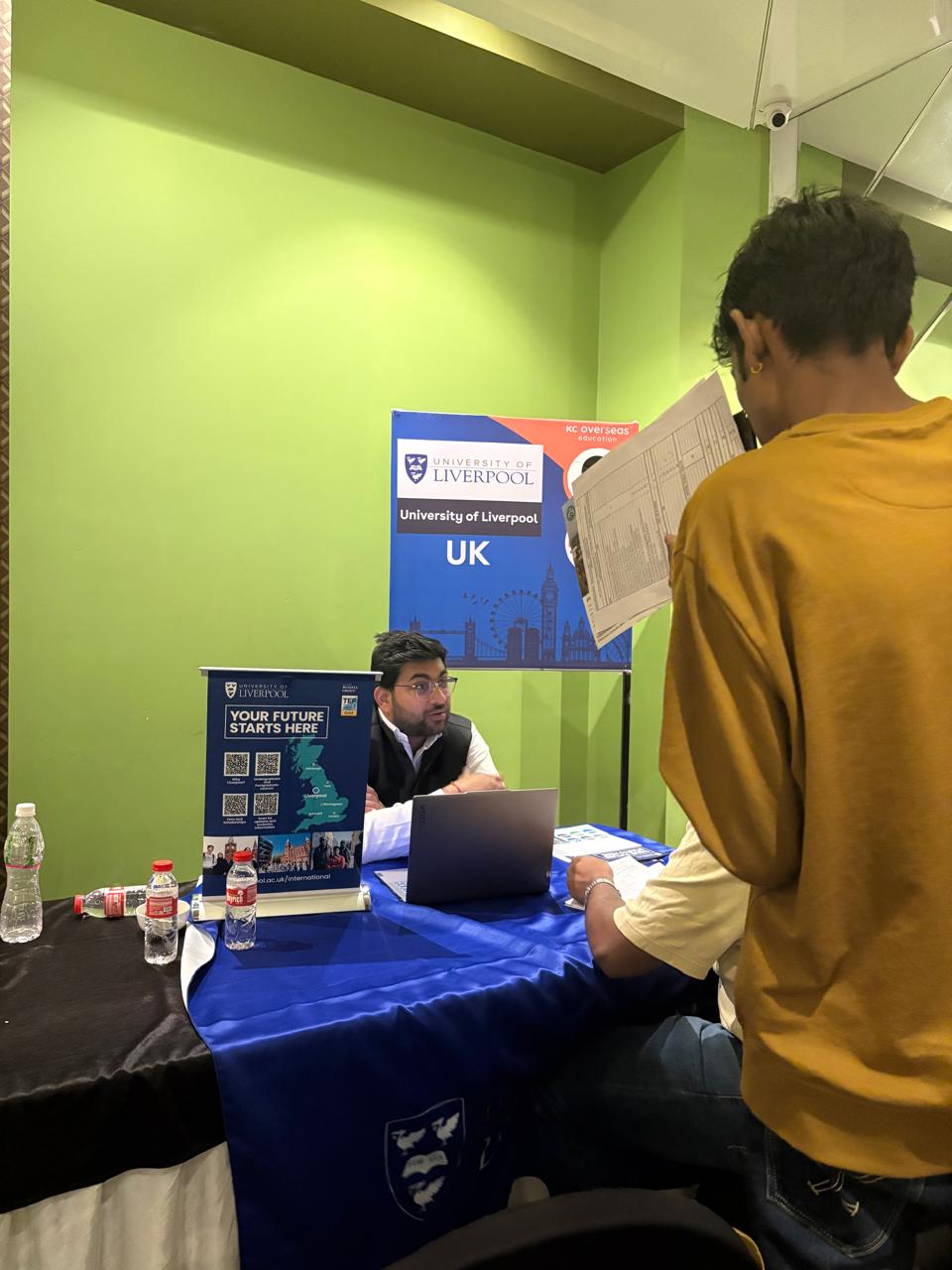Students exploring universities