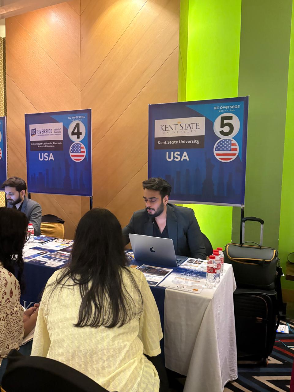 Students at education fair